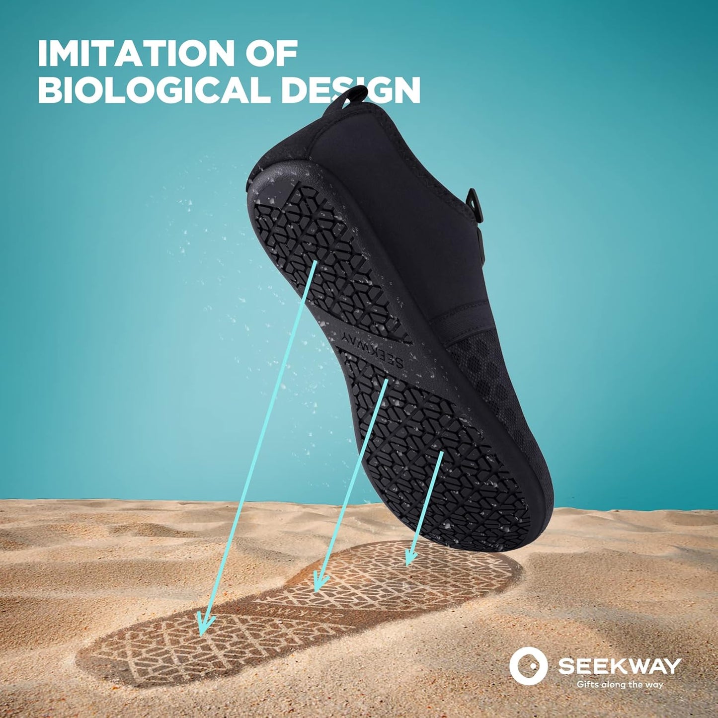 SEEKWAY Wasserschuhe Damen Herren Schnelltrocknend Badeschuhe Aquaschuhe Barfuß Rutschfest Schwimmen Pool Outdoor Surfen Fluss See Yoga