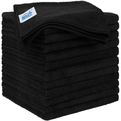 HOMEXCEL Microfiber Cleaning Cloth 12 Pack, 12.5 x 12.5 inch Microfiber Towels for Cars, Ultra Absorbent Car Washing Cloth, Lint Free Streak Free Cleaning Rags for Car, Kitchen, and Window (Grey)