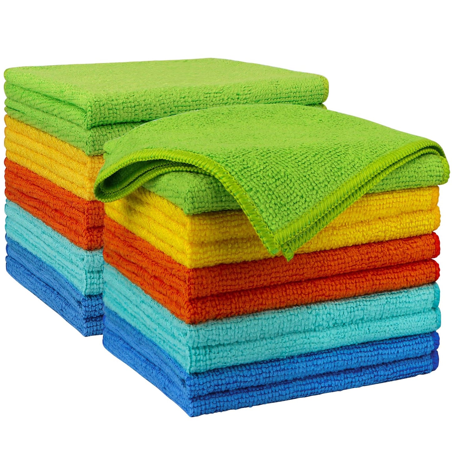 AIDEA Microfiber Cleaning Cloth, 50PK, Microfiber Towels for Cars, Premium Wash Cloths, Dusting Cloth Cleaning Rags, Absorbent Towels for SUVs, House, Kitchen, Window, Cleaning Supplies12×12"