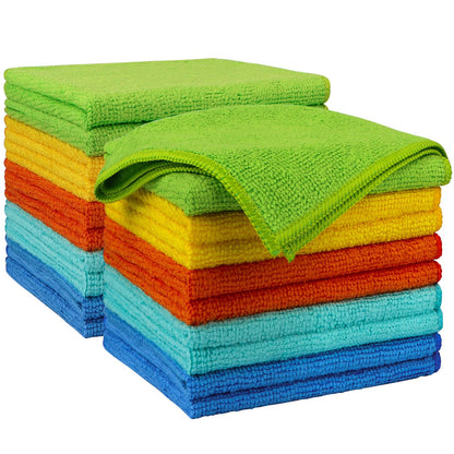 AIDEA Microfiber Cleaning Cloth, 50PK, Microfiber Towels for Cars, Premium Wash Cloths, Dusting Cloth Cleaning Rags, Absorbent Towels for SUVs, House, Kitchen, Window, Cleaning Supplies12×12"