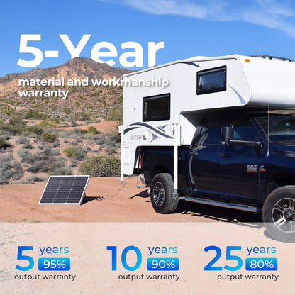 Renogy 100W Solar Panel N-Type, 12V 100 Watt Solar Panel 16BB 25% High-Efficiency, N-Type Solar Panels for RV Marine Boat Trailer Camper Rooftop Farm and Other Off-Grid System