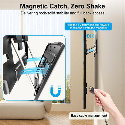 Supcline Ultra Slim TV Wall Mount for 42 to 100 inch Flat & Frame TVs Only, 0.31” Low Profile Flat to Wall TV Mount, Micro Gap Wall Mount tv Bracket, Hold up to 176 lbs, Blends in Any Interior