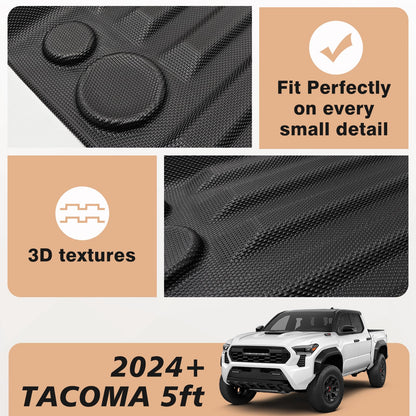 TripleAliners Truck Mat Compatible with 2019-2026 Chevy Silverado 1500 / GMC Sierra 1500 6.6FT Accessories, Truck Bed Mat Heavy Duty Custom Fit All Weather Protection TPE Pickup Liner, Standard Bed