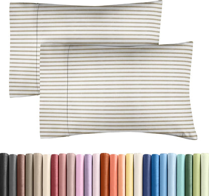 Queen42 - Beige Stripes 22-Pack Pillowcases