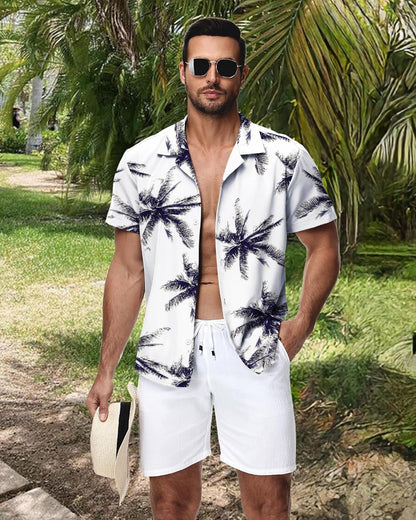 HMIYA Herren Hawaiihemden Kurzarm Button-Up Hemd Herren S-3XL