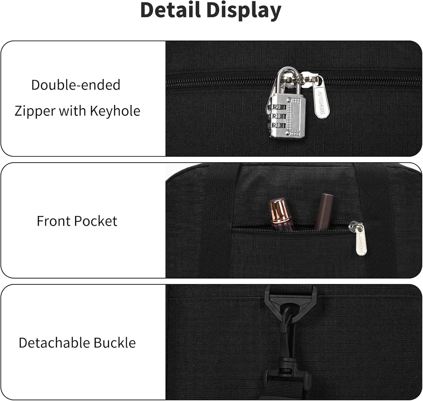 Kleine Sporttasche 18 Zoll Handgepäck Reisetasche für Wochenendtrips Sport-Schwarz