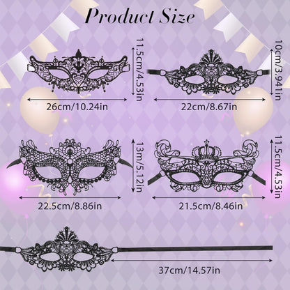 8Pcs Mardi Gras Masquerade Mask for Women Vintage Antique Lace Venetian Mask for Halloween Masquerade Party