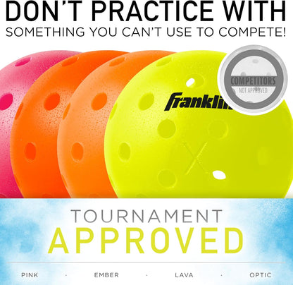 Franklin Sports Outdoor-Pickleballs – X-40 Pickleballbälle – von USA Pickleball (USAPA) zugelassen – offizieller US Open Ball – 3er-, 12er- und 100er-Bulk-Packs Pickleballs