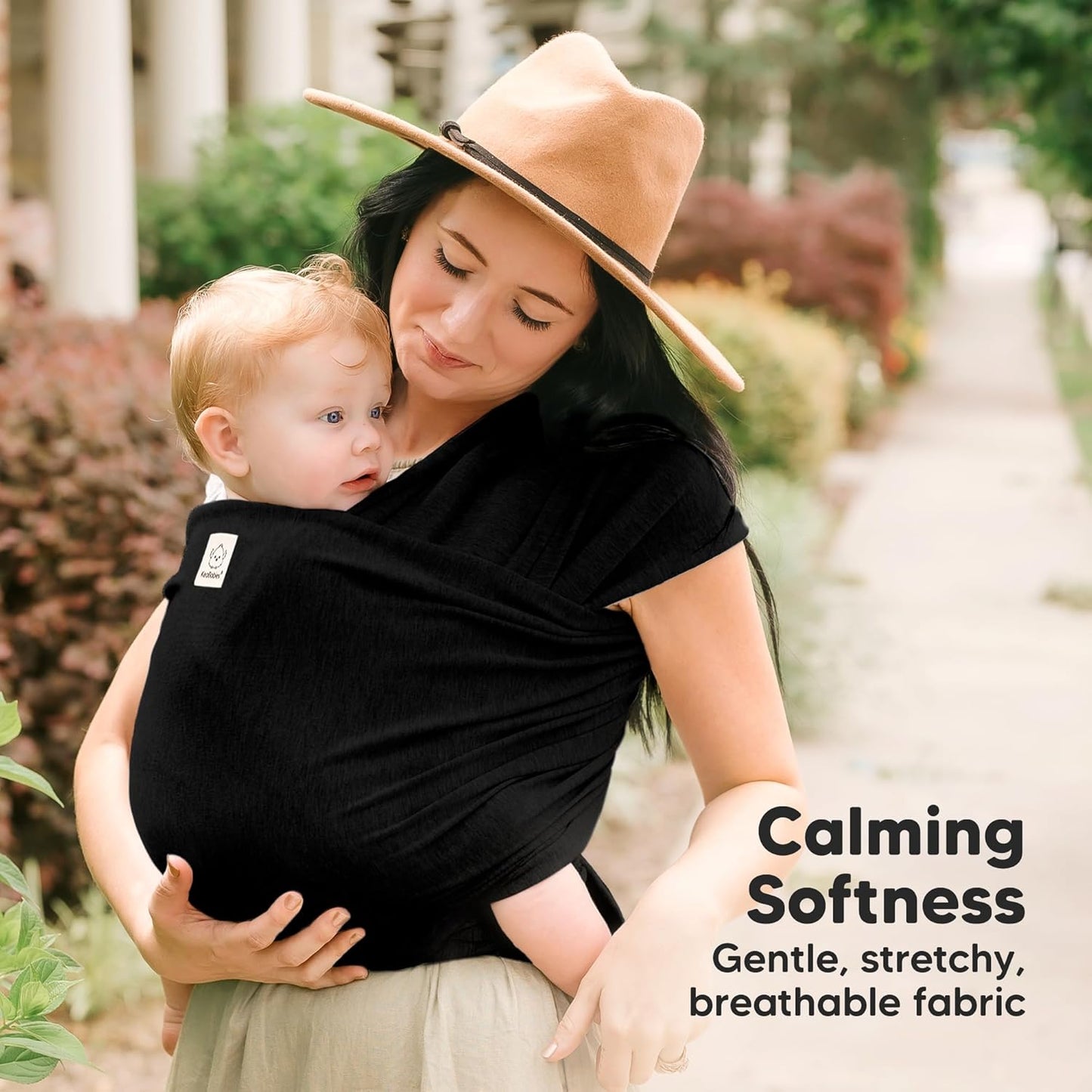 KeaBabies Babytragetuch – Das 1 Original Babytragetuch für Neugeborene bis Kleinkinder, einfach anzulegen, freihändiges Bonding, leicht, atmungsaktive Babytrage (Trendy Black)