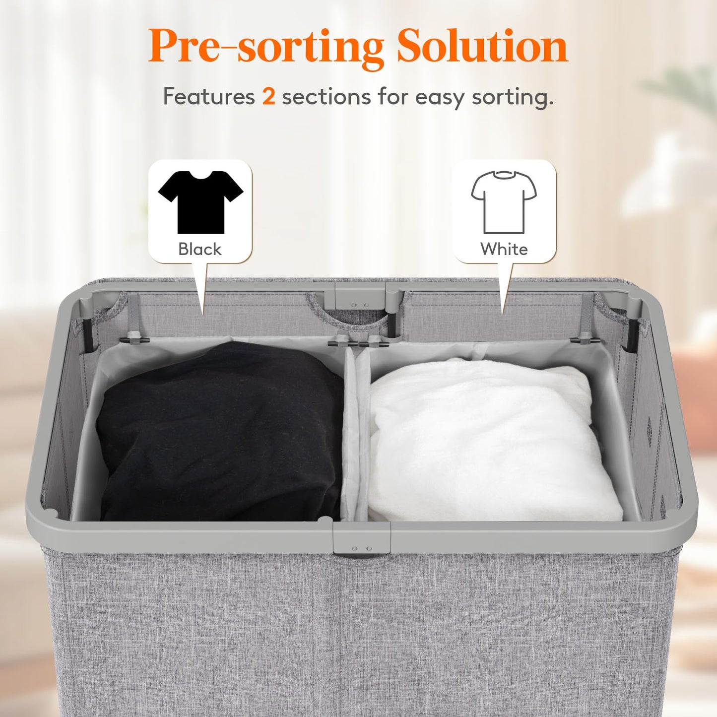 Lifewit 105L Large Laundry Basket with Lid, Laundry Hamper with Plastic Handles and Removable Bag, Foldable Tall Dirty Clothes Hampers for Laundry for Laundry Room, Bedroom, Bathroom, Dorm, Beige