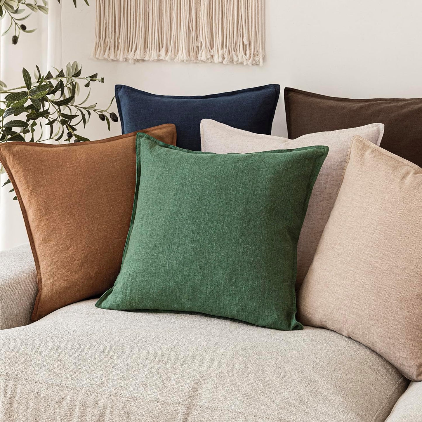Elevate Your Space with Foindtower's Pine Green Throw Pillow Covers