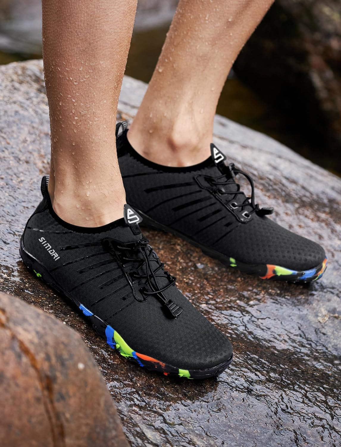 SIMARI Wasserschuhe für Damen und Herren, Badeschuhe, Strandschuhe, schnelltrocknend, Barfußschuhe, Wanderschuhe, Surfschuhe, Laufschuhe, Kajakschuhe