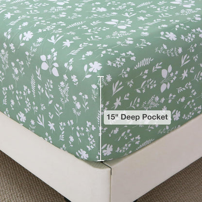 Viviland Sage Green Queen Sheet Set - Soft, Breathable, and Stylish Bedding