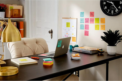 Post-it Super Sticky Haftnotizen, 5 Haftnotizblöcke, 76 x 76 mm, Schulbedarf, Bürobedarf, Haftnotizen für vertikale Flächen, Monitore, Wände und Fenster, Supernova Neons Kollektion