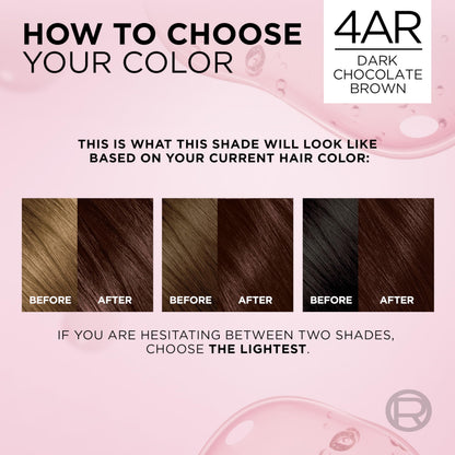 L'Oréal Paris Excellence Crème Permanente Haarfarbe, dreifache Pflegehaarfarbe mit Hyaluronsäure für 100% Grauabdeckung, 4AR Dunkles Schokobraun, 1 Packung (Verpackung kann variieren)
