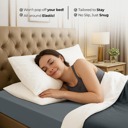 Utopia Bedding Queen Fitted Sheet - Bottom Sheet - Deep Pocket - Soft Microfiber - Shrinkage and Fade Resistant - Easy Care -1 Fitted Sheet Only (Grey)