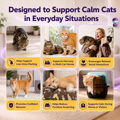 TopSum Cat Calming Pheromone Diffuser: Feline Pheromones Plug in for Stress, Alone At Home, Spraying, Fighting, Scratching, Aggression & Excessive Meowing (Purple– 6 Refills)