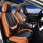 Coverado Car Seat Covers 5 Pieces, Full Set Universal Seat Covers for Cars, Waterproof Nappa Leather Auto Seat Protectors with Head Pillow, Car Interiors Fit for Most Sedans SUV Pick-up Truck, Black