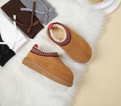 SMajong Kinder Hausschuhe Plüsch Warm Mädchen Flauschige Hausschuhe Jungen Plateau Pantoffeln Slip-on Schuhe Winter Innen Außen