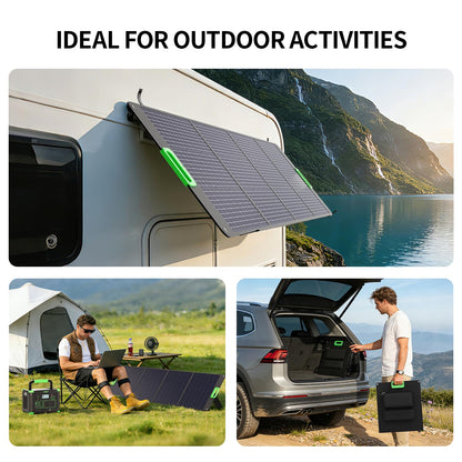 100W Portable Solar Panel, 23.5% High Efficiency ETFE Foldable Solar Charger for Power Station Generator, IP65 Waterproof with Kickstands, 18V Output for RV Camping Van Off-Grid Outdoor