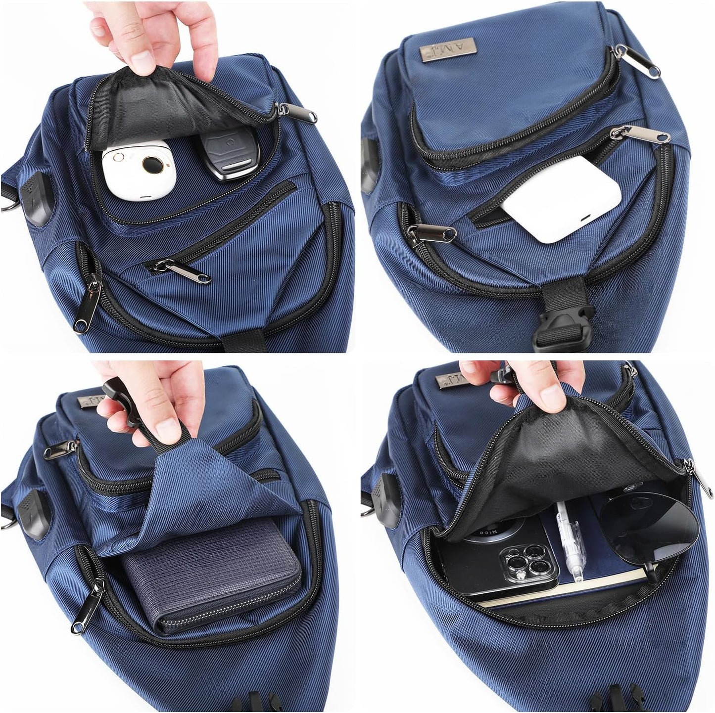 AMJ Sling Bag für Wandern und Outdoor, Umhängetasche, Reise-Brusttasche Daypack für Damen & Herren