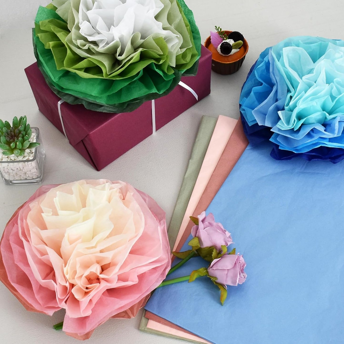 100 Blatt Seidenpapier Salbeigrün 35x50cm Geschenkpapier Seidenpapier Großpackung für DIY-Projekte Geschenktüten Geschenkverpackungen Hochzeiten Valentinstag Ostern Weihnachten und Geburtstagsfeiern Basteln