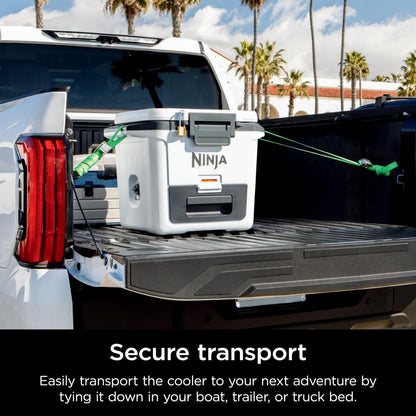 Ninja FrostVault 50qt Hard Cooler with Dry Zone | Integrated Fridge-Temp Dry Storage Drawer | Premium Heavy-Duty Insulated Cooler | Keeps Ice Cold for Days | Spanish Moss | FB151GN1