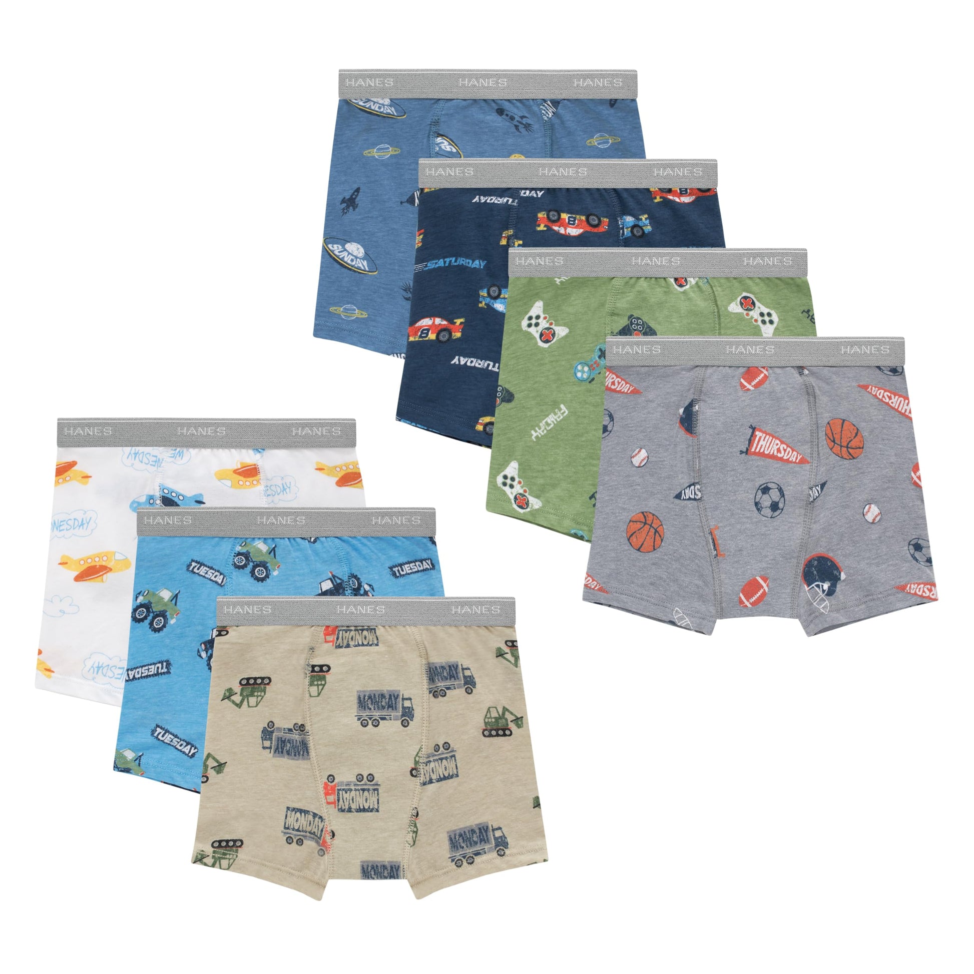Hanes Boys' Potty Training Underwear, Light Leaks Toddler Cotton Briefs and Boxer Briefs, Multi-pack