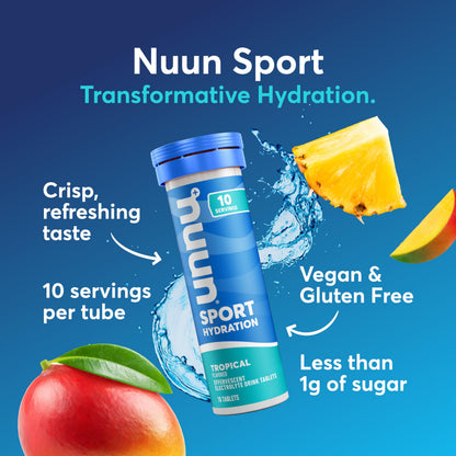 Nuun Sport Electrolyte Tablets with Magnesium, Calcium, Potassium, Chloride & Sodium, Gluten Free & Vegan, Mixed Flavors, 48 Pack (40 Servings Total)