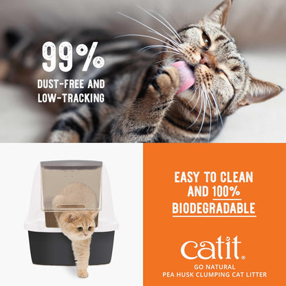 Catit Go Natural Erbsenschalen-Klumpstreu, Tofu, Lavendel, 14 L, staubfreie und leichte Katzenstreu, leicht schaufelbar, Litiere Pour Chat