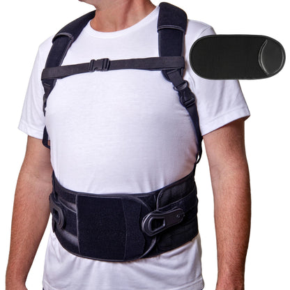 ComfortCore TLSO Back Brace - Thoracic Lumbar Spine Support for Kyphosis, Herniated Disc, Spinal Stenosis & Back Pain - Adjustable Posture Correction - L0456 L0457 (OSFM - UNIVERSAL)