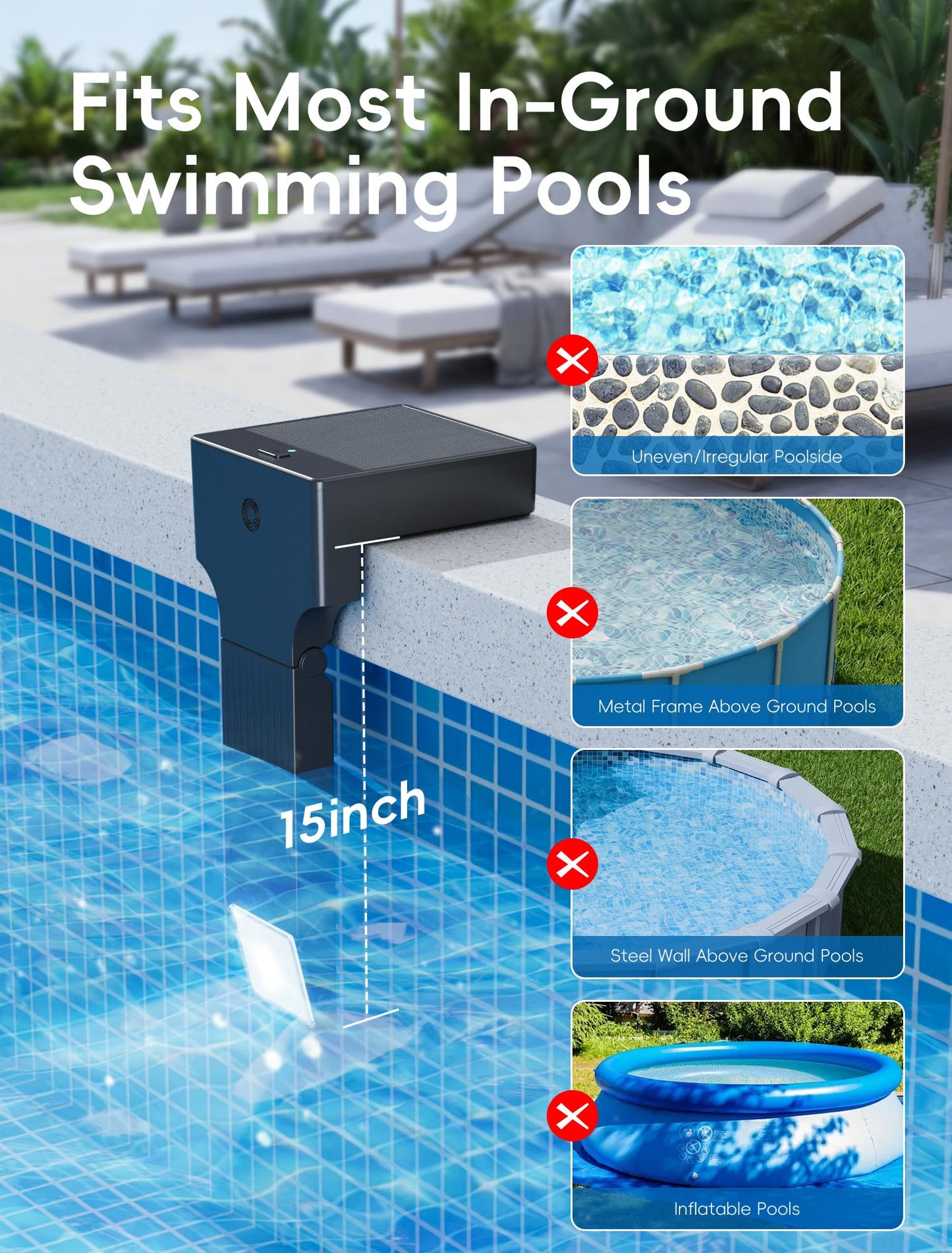 Solar Pool Lights Only for Metal Frame Above Ground Pools, 10-Color RGB 4-Mode LED Underwater Submersible Poolside Light with Auto Dusk Sensor, Waterproof Design, Remote & Timer Off, 1 Pack