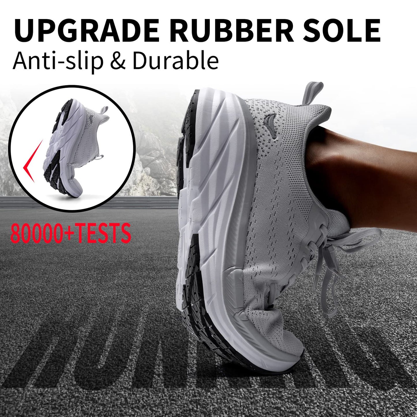 Grand Attack Men's Road Running Walking Shoes | Max Cushioned Comfort | Durable Non-Slip | Breathable Athletic Tennis Cross-Training Sneakers
