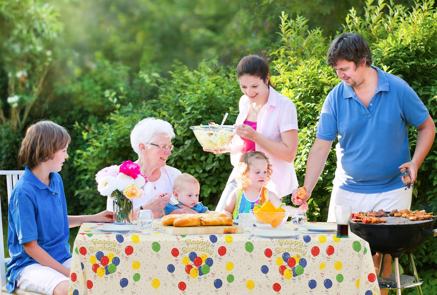 Utopia Kitchen Einweg-Tischdecke aus Kunststoff (12er Pack – 137x274 cm) Weiß Rechteckige Tischdecke Wasserdicht Schmutzabweisend Party-Tischdecke