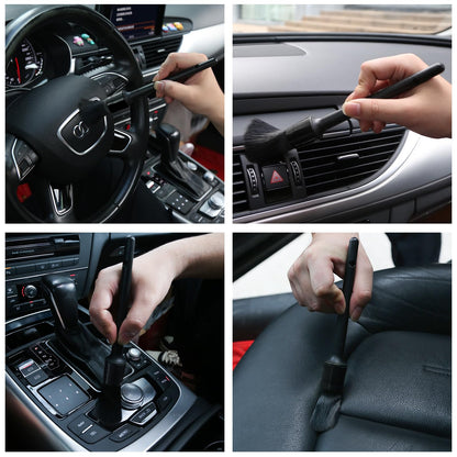 10pcs Auto Car Detailing Brush Set Car Interior Cleaning Kit Includes 5 Boar Hair Detail Brush,3 Wire Brush, 2 Air Vent Brush for Cleaning Interior Exterior, Dashboard Engines Leather Wheel