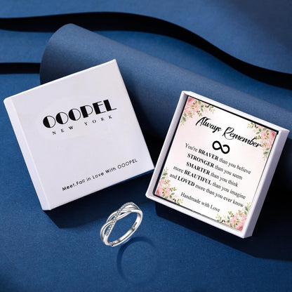 OOOPEL Sterlingsilber Verstellbarer Ring S925 Silberringe für Frauen Zirkonia Twist Liebesknoten Zarter Ring Silber Minimalistischer Offener Fingerring Silber Daumen Sterlingsilberring
