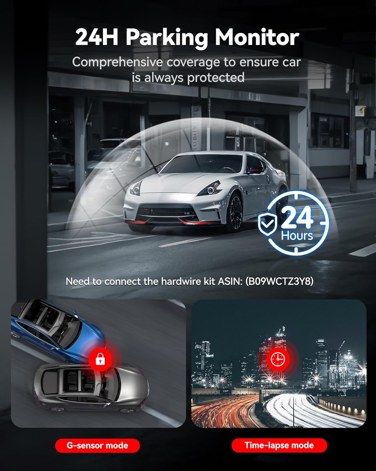 REDTIGER 4K Dashcam vorne und hinten, STARVIS 2 Sensor, Touchscreen 3,18", Sprachsteuerung, 20 MB/s 5,8 GHz WiFi 6 Auto-Dashcam mit 128 GB Karte, GPS, Nachtsicht, Notfall-Sperre, Parkmodus (F7N Touch)