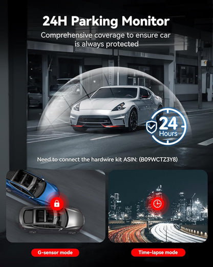 REDTIGER 4K Dashcam vorne und hinten, STARVIS 2 Sensor, Touchscreen 3,18", Sprachsteuerung, 20 MB/s 5,8 GHz WiFi 6 Auto-Dashcam mit 128 GB Karte, GPS, Nachtsicht, Notfall-Sperre, Parkmodus (F7N Touch)
