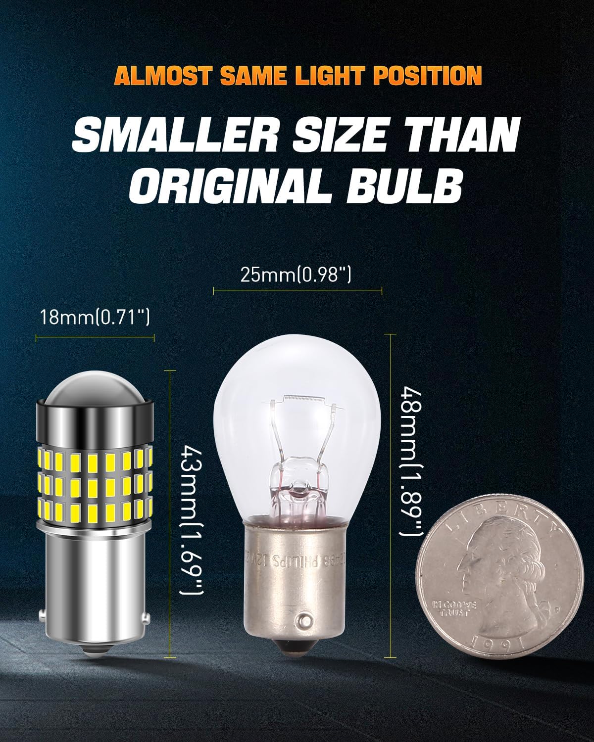 LUYED 3157 LED-Birnen Rückfahrlicht Xenon-Weiß 1800 Lumen Super Hell 78 SMD 3056 3156 3057 4157 LED-Birnen, Verwendet für Rückfahrlichter, Bremslichter, Rücklichter, Blinker, 2er-Pack