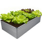 DIIYIV Galvanized Raised Garden Bed Kit Outdoor Patio,6x3x2ft Large Rectangular Metal Planter Boxes,Deep Root Box Planter for Gardening,Vegetables,Flowers,Herbs-Silver