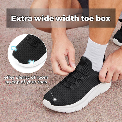 FitVille Extra Wide Slip on Shoes for Men, Lightweight and Breathable Mens Wide Slip on Shoes Max Cushioning