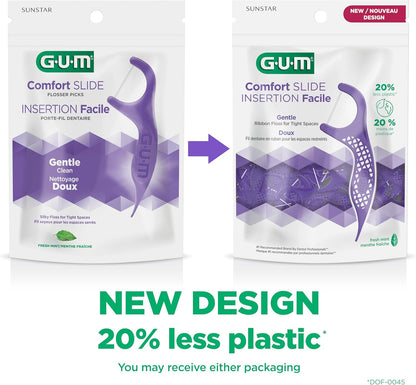 GUM Advanced Care Flosser Picks, angereichert mit Vitamin E & Fluorid, frischer Minzgeschmack, blau, 150 Flosser (1 Beutel)