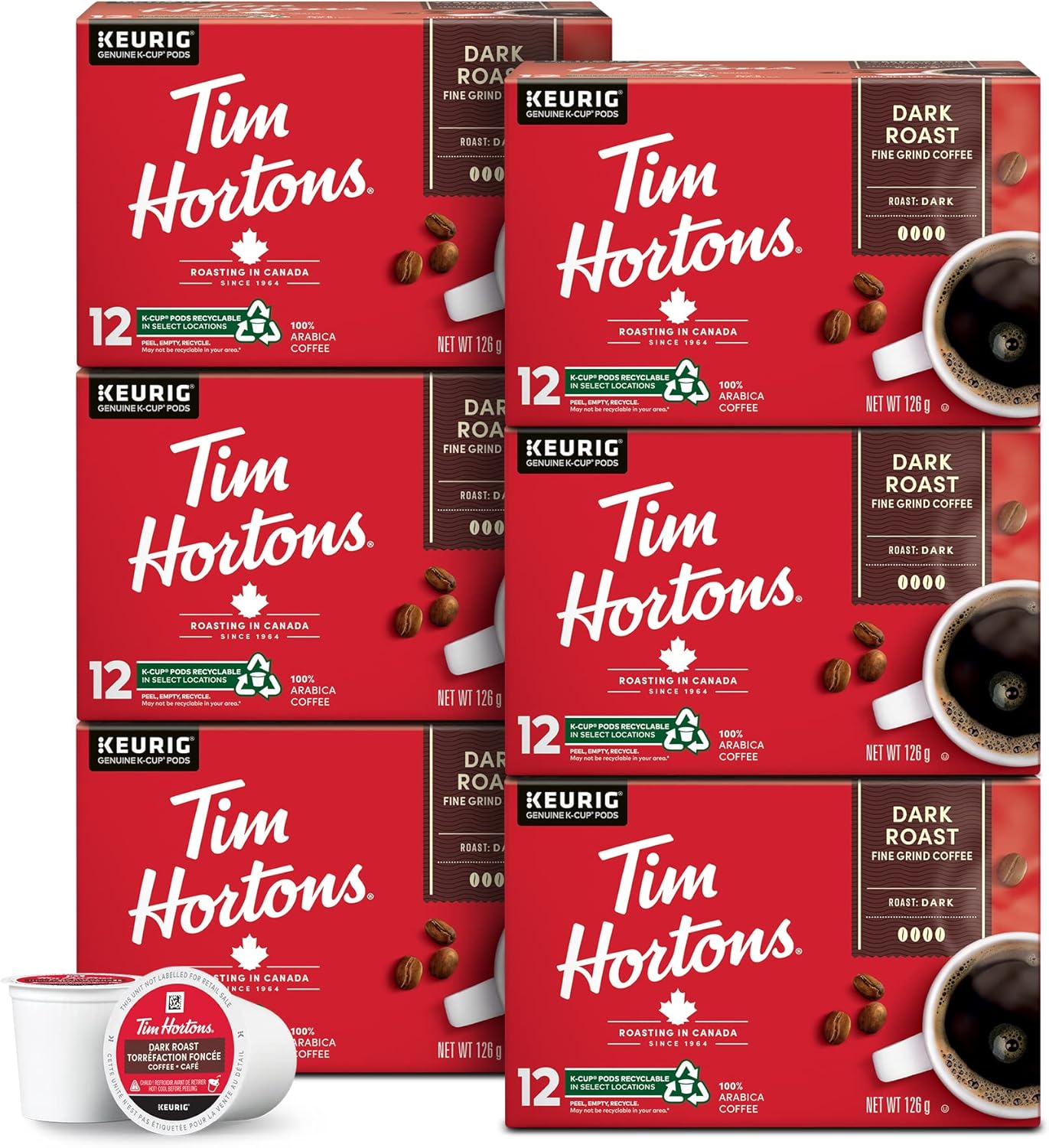 Tim Hortons Original Coffee blend, Single Serve Keurig K-Cup Pods, Medium Roast, 48 Count