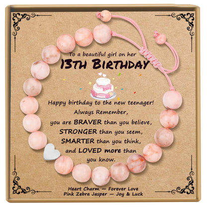 Sereney Birthday Gifts for Girls, Beaded Bracelets as 1/2 1 2 3 4 5 6 7 8 9 10 11 12 13 14 15 16 Year Old Birthday Gift, Adjustable Cross/Pearl Bracelet as Happy Birthday Gifts for Daughter