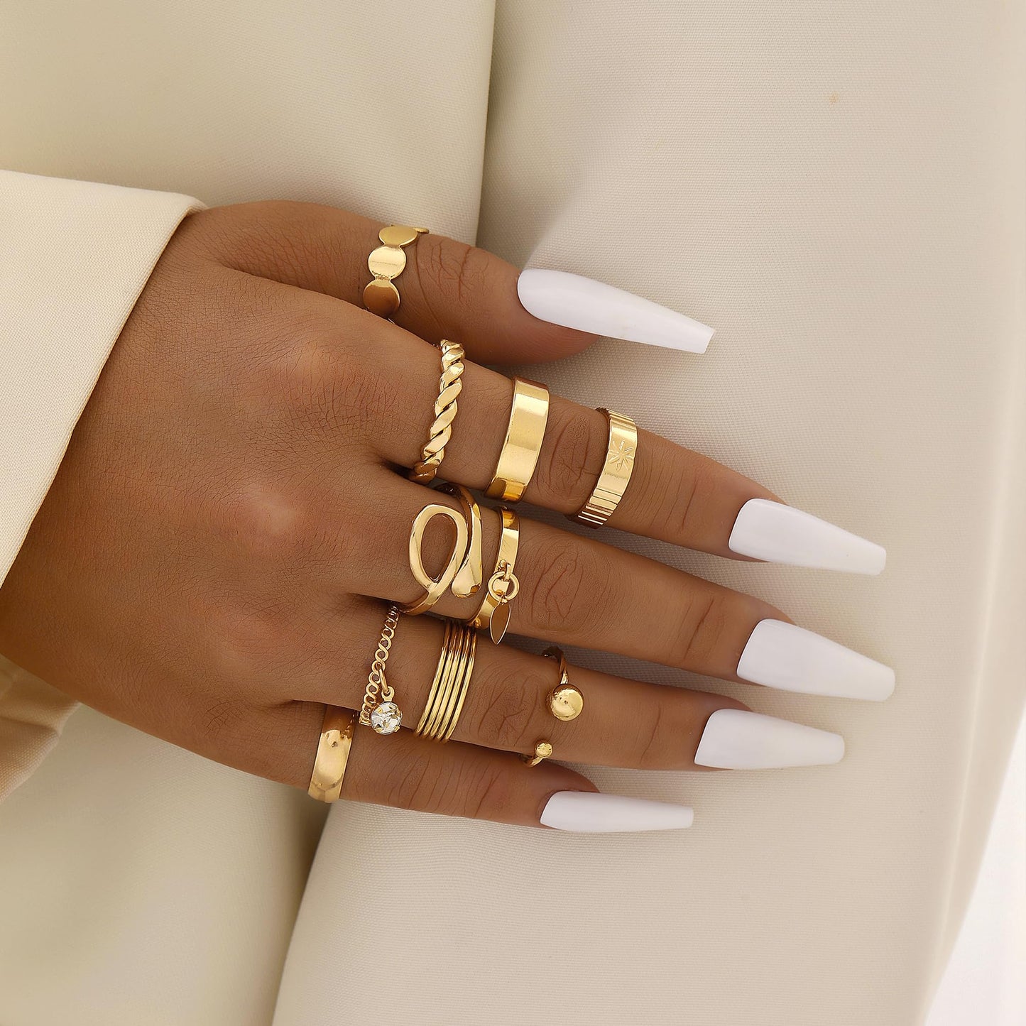 FAXHION 24-60 Pcs Gold Stackable Rings for Women, Knuckle Rings Chunky Gold Ring Set Dainty Stacking Cute Rings, Multiple Sizes Cute Jewelry Set Gift