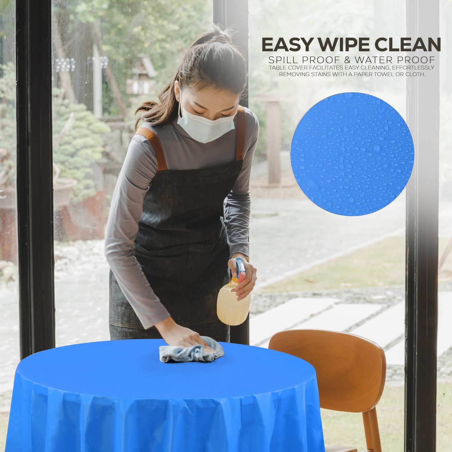 Utopia Kitchen Einweg-Tischdecke aus Kunststoff (12er Pack – 137x274 cm) Weiß Rechteckige Tischdecke Wasserdicht Schmutzabweisend Party-Tischdecke