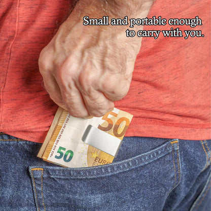 2 PCS Stainless Steel Slim Money Clips Sturdy Cash Receipt Note Clip Credit Card Wallet Bill Holders for Men and Women - Silver and Gold