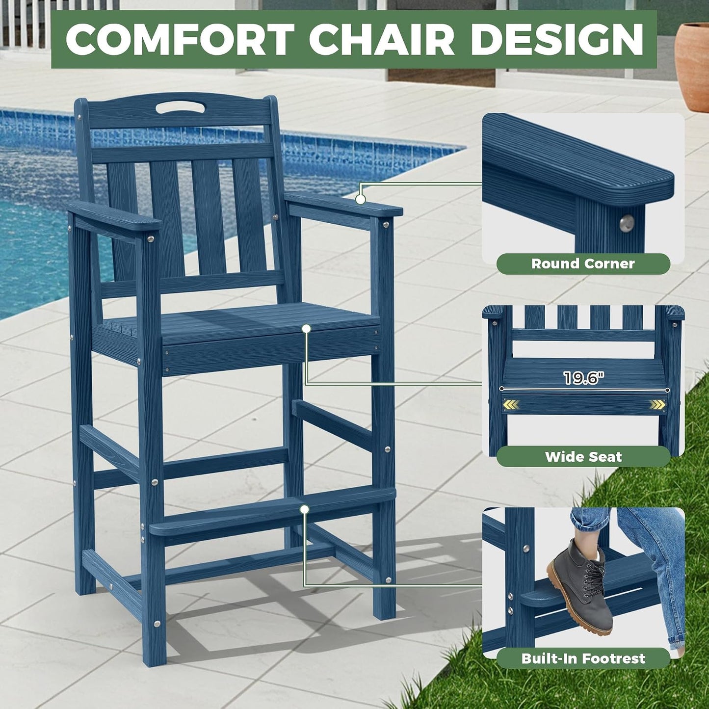 SUUNYN Outdoor Patio Bar Height Chair Review: Comfortable and Durable