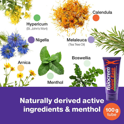 Fisiocrem Joint Ease – Temporary Relief for Mild Arthritis & Mild Osteoarthritis Symptoms, Non-Greasy, Easily Absorbed Gel with Arnica, Boswellia & Menthol, Supports Joint Mobility & Comfort (100g)