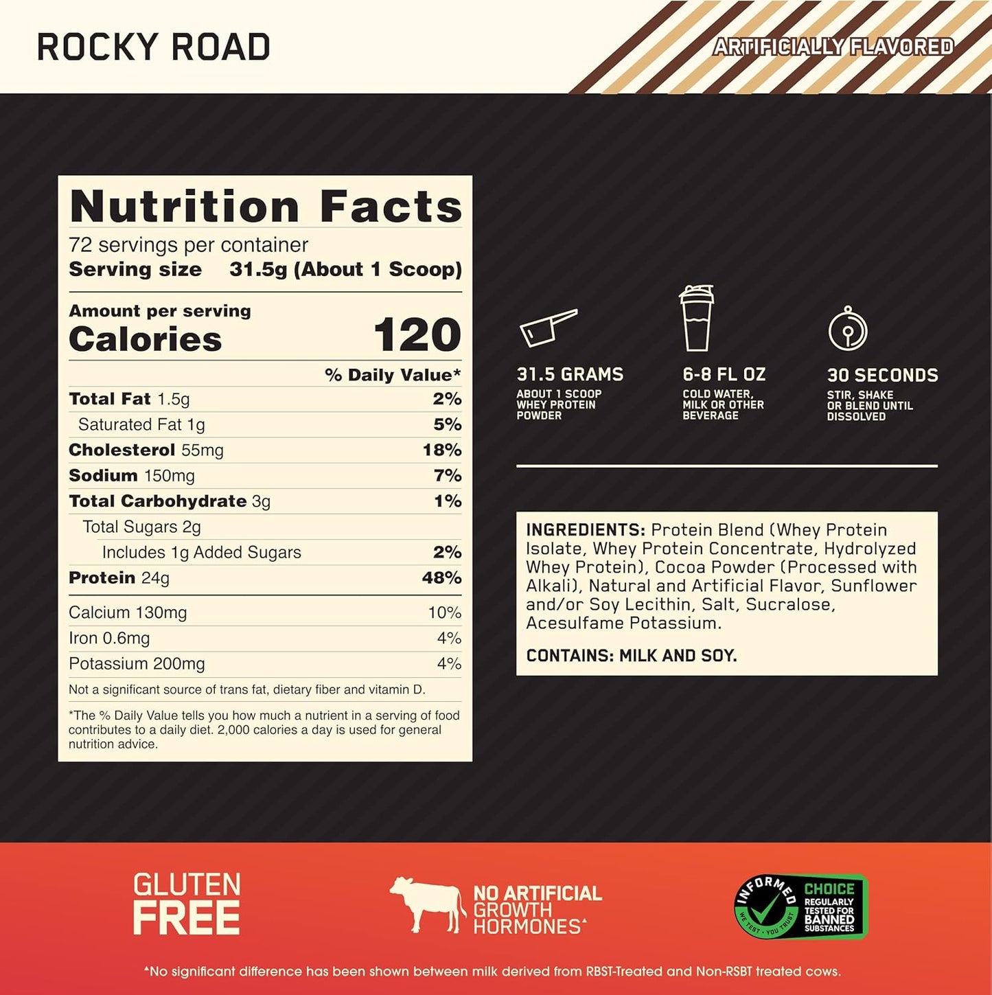 OPTIMUM NUTRITION Gold Standard 100% Whey Protein Powder, Banana Cream, 907g - [packaging may vary]
